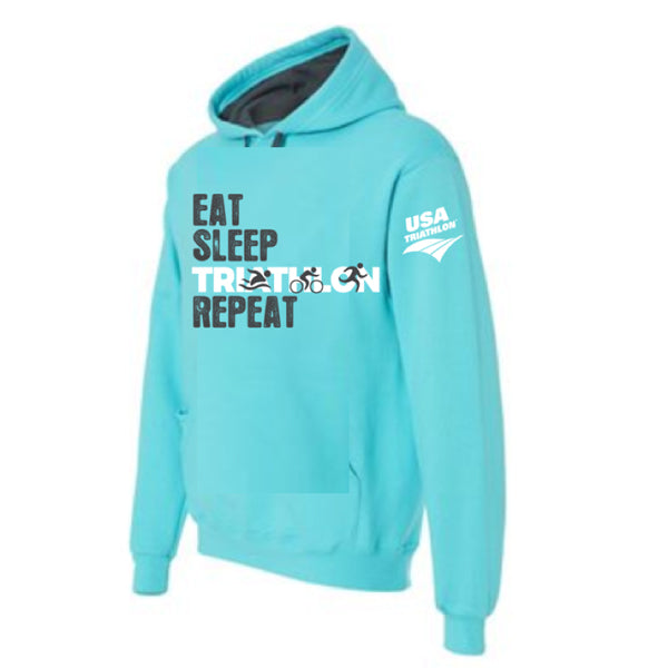 Unisex Hoodie Sweatshirt Eat Sleep Tri Repeat